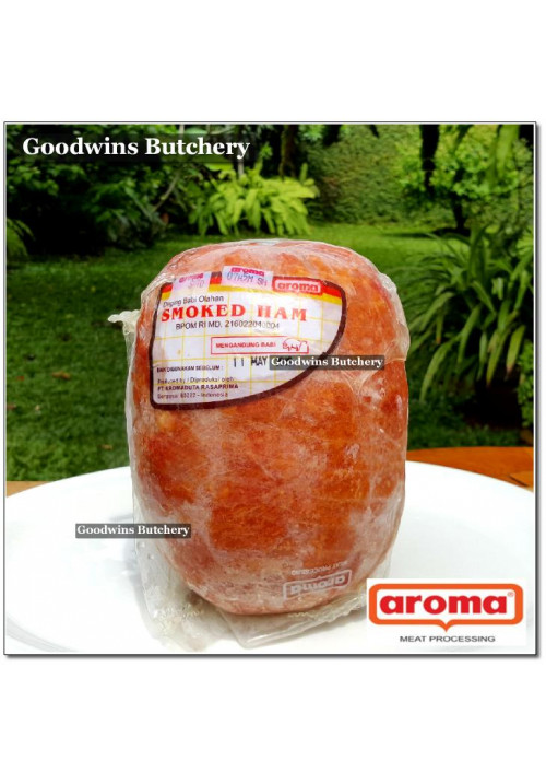 Aroma Bali frozen pork HAM SMOKED whole cuts +/-  2.3kg/pc (price/kg) PREORDER